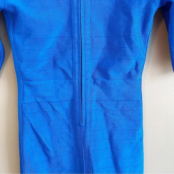 MARCIANO royal blue bandage dress size medium bodycon with sleeves - Picture 9 of 14